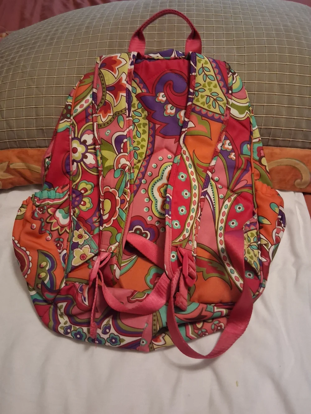Vera Bradley Coral Pink Paisley Print Backpack